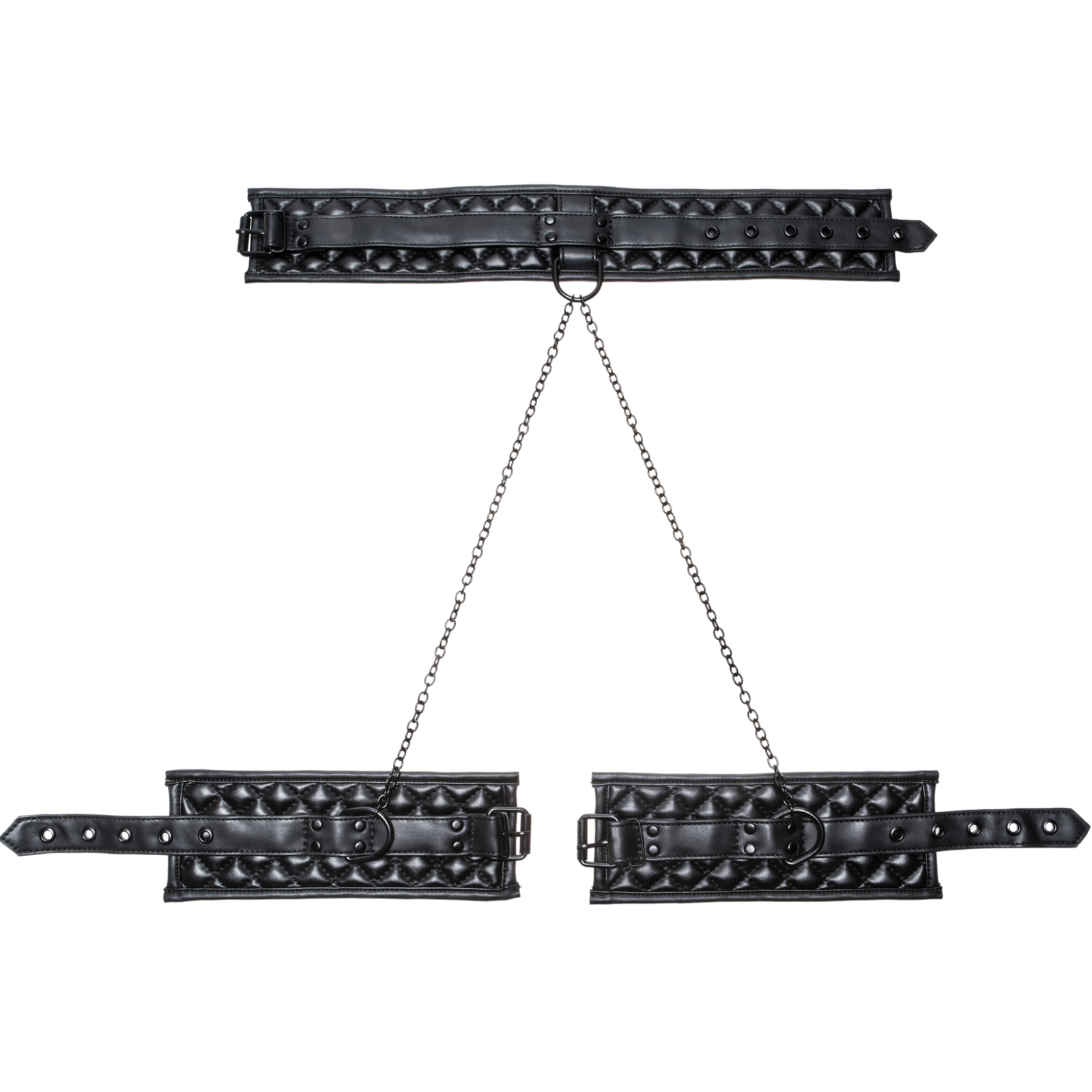 Allure X Play Chained Collar And Wrist Cuffs - Bossy Lingerie Boutique