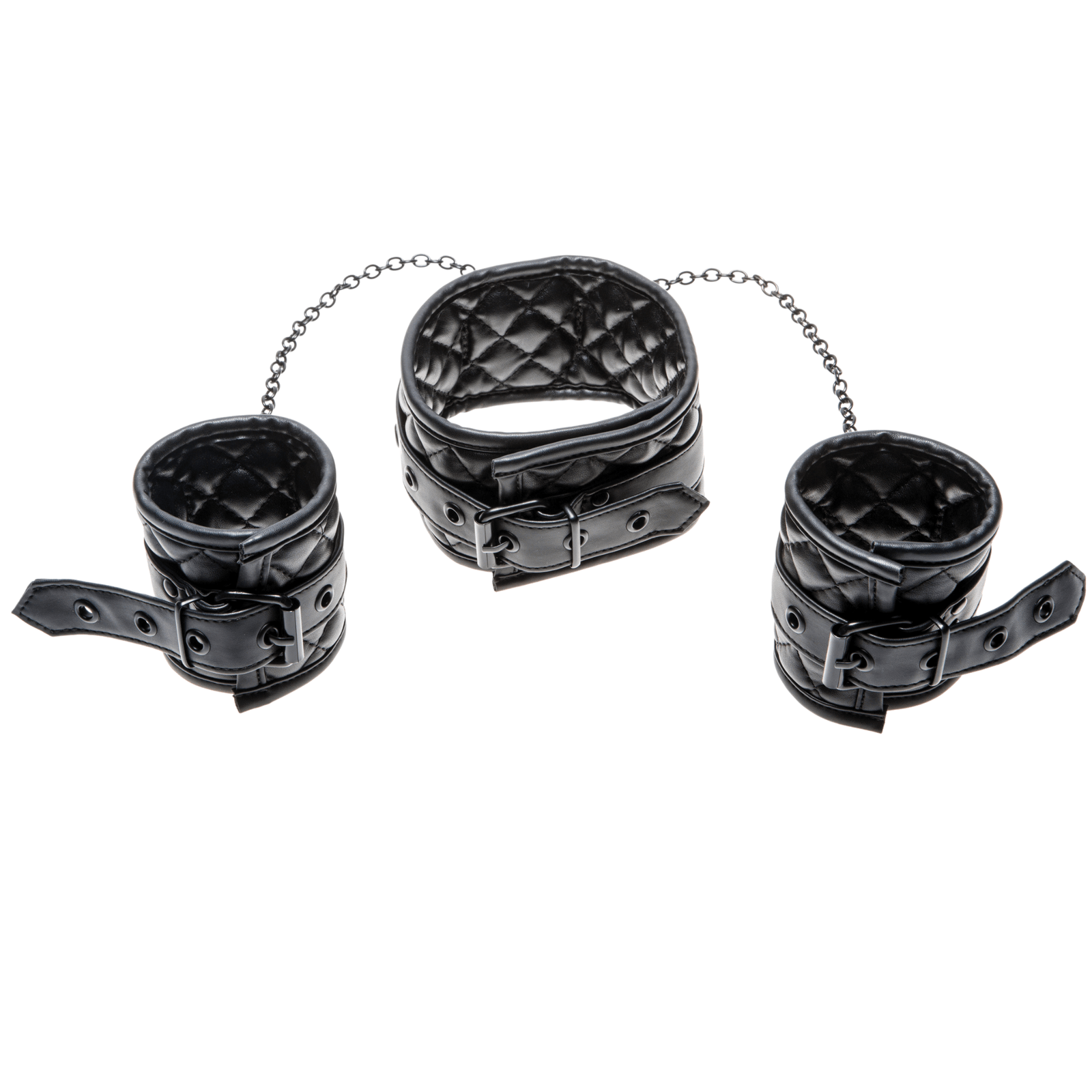 Allure X Play Chained Collar And Wrist Cuffs - Bossy Lingerie Boutique