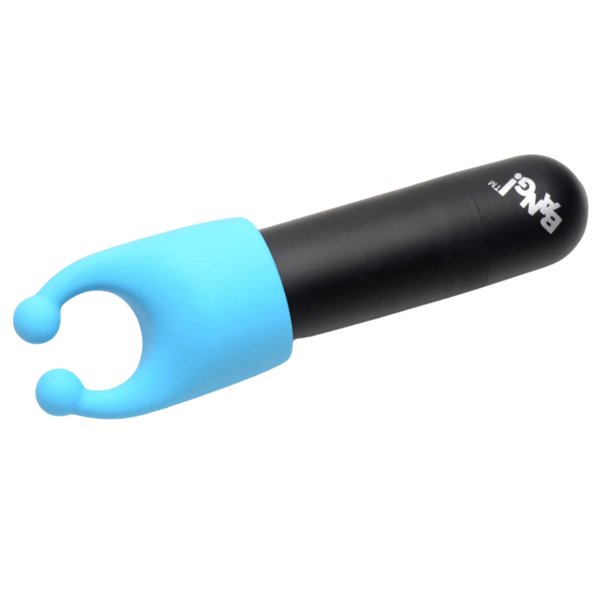 Bang Rechargeable Bullet With 4 Glow In The Dark Attachments. This powerful bullet comes with 4 attachments that each add uniquely stimulating sensation. 7 Vibration patterns. The blue attachment has a double pinpoint ends with round tips