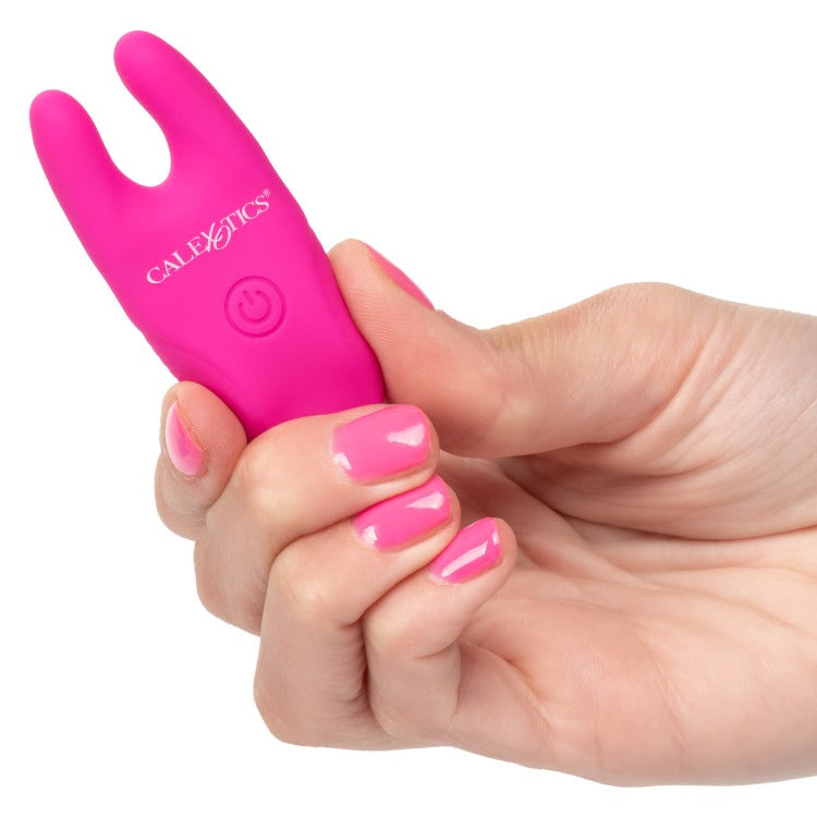 Pink Silicone Remote Control Nipple Clamps - Blur the borders between pleasure and pain even further with the game-changing Silicone Remote Nipple Clamps. This daring designer nipple clamp features 12 independently controlled functions of vibration and a remote control, clamp these multi-use teasers to your body and enjoy every rush of stimulation.