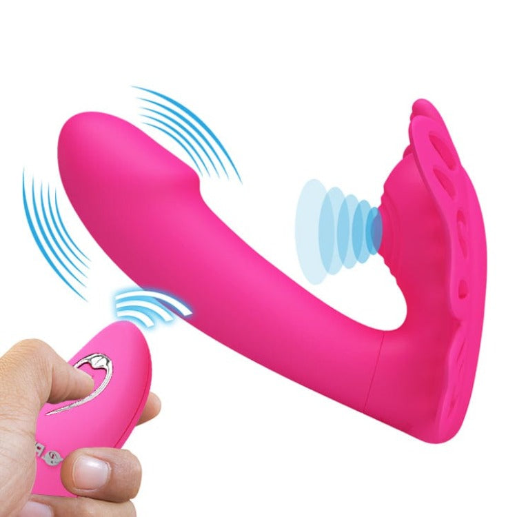 Pretty Love Katherine Wearable Butterfly Vibrator - Experience intuitive hands-free pleasure with the Pretty Love 12 Function Remote G-spot Massager. Expertly sculpted to hug your G spot and Clitoral, this sleek silicone massager taint for your explosive enjoyment.