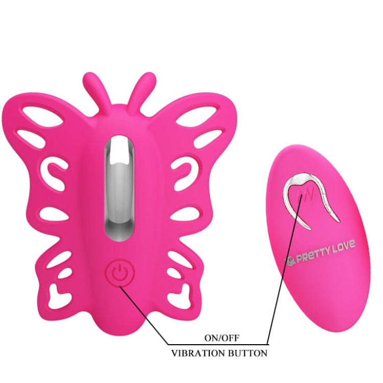 Pretty Love Katherine Wearable Butterfly Vibrator - Experience intuitive hands-free pleasure with the Pretty Love 12 Function Remote G-spot Massager. Expertly sculpted to hug your G spot and Clitoral, this sleek silicone massager taint for your explosive enjoyment.