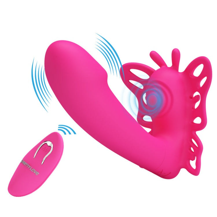 Pretty Love Katherine Wearable Butterfly Vibrator - Experience intuitive hands-free pleasure with the Pretty Love 12 Function Remote G-spot Massager. Expertly sculpted to hug your G spot and Clitoral, this sleek silicone massager taint for your explosive enjoyment.