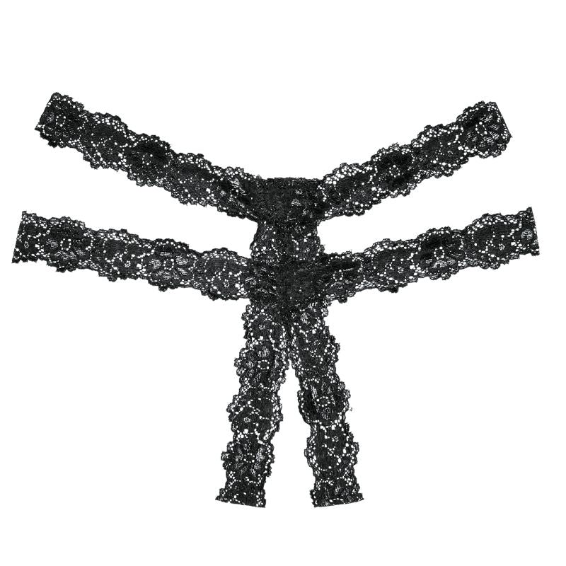 Southern Rhapsody Lace Crotchless G-String - This lace panty is divine! The Southern Rhapsody Crotchless Lace Panty is a divine addition to your panties drawer. With its intricate lace flowers and high quality material, this panty will add elegance and luxury to any outfit.