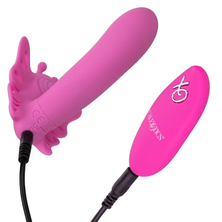 Venus Butterfly Silicone Remote Pulsating Venus G - The now world-famous Venus Butterfly collection has done it again with a sensually thumping probe and 12 intense functions of vibration. Spread your wings and tease on-the-go with the ravishing remote control range of up to 32.5 feet away! While the sensually curved vibrator delivers knee-shaking g- spot stimulation.