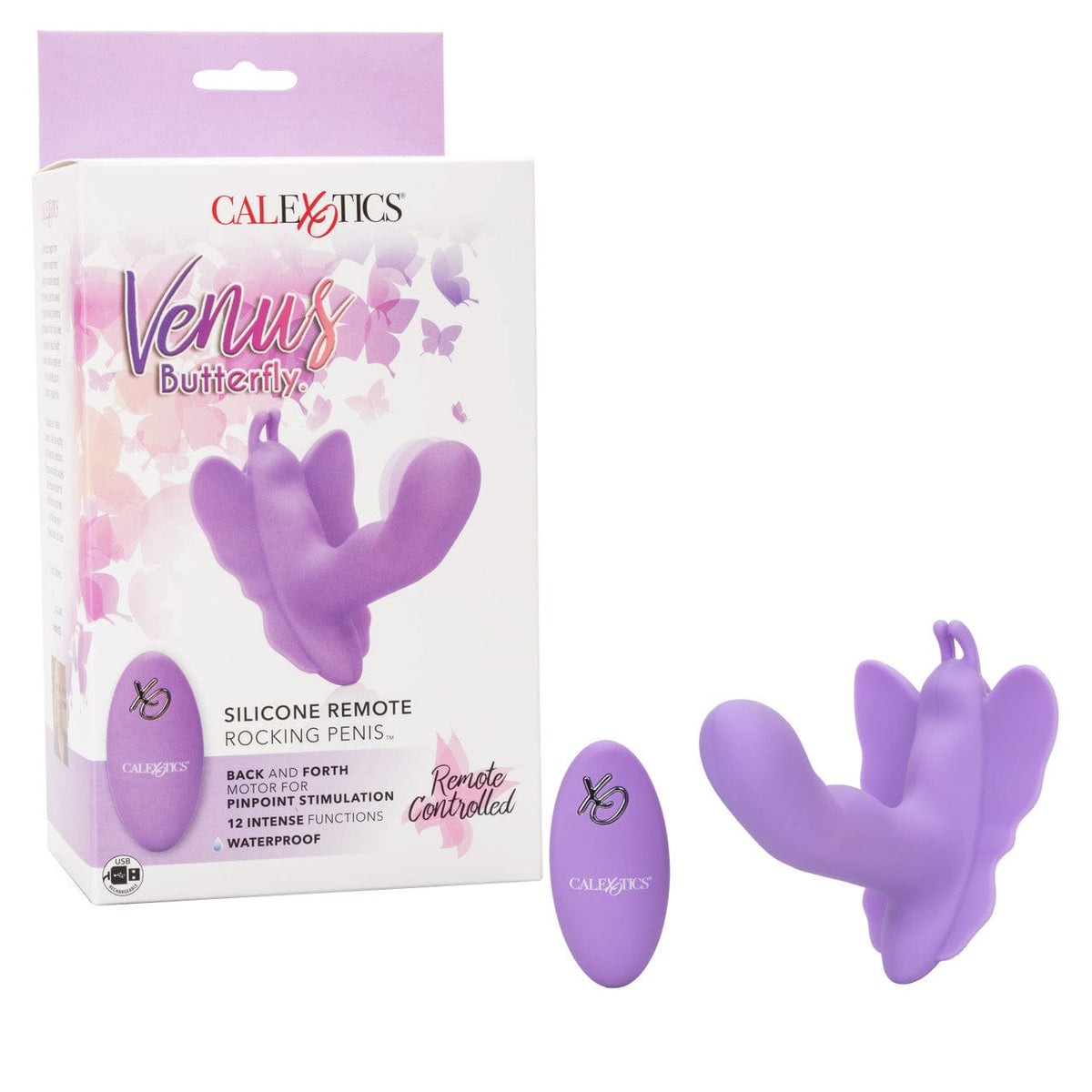 Venus Butterfly Silicone Remote Rocking Penis - Prepare to be thrusted into a world of full-contact stimulation with the Venus Butterfly Silicone Remote Venus “G”. The now world-famous Venus Butterfly collection has done it again with an intimately contoured shape, pliable G-spot Massager and 12 intense functions of vibration.