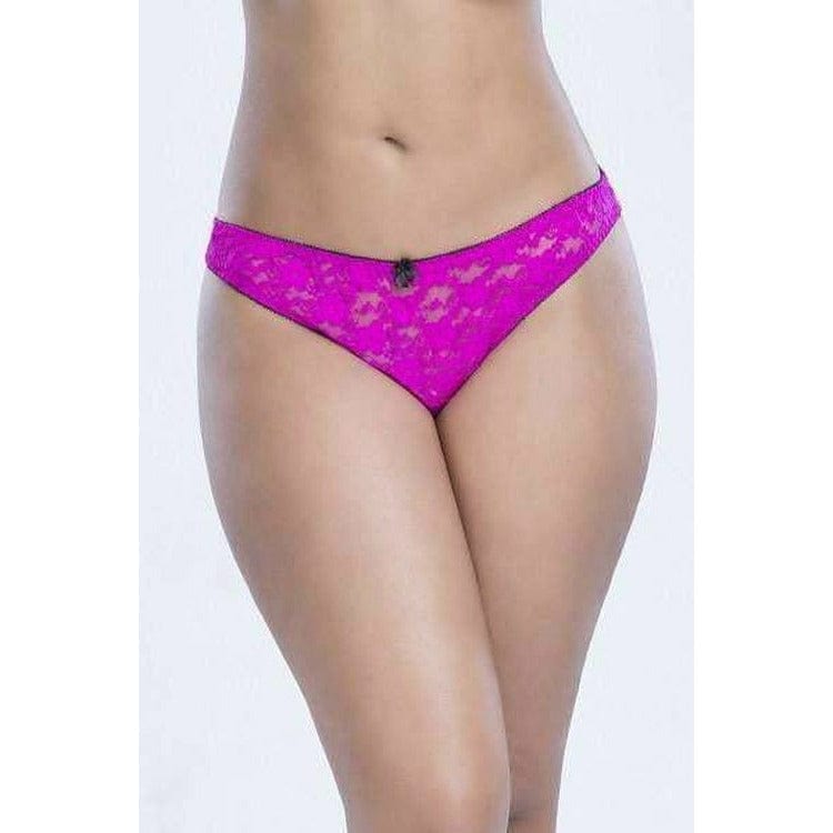 DARING PEEK A BOO LACE PANTY (O/S,PLUS SIZE).