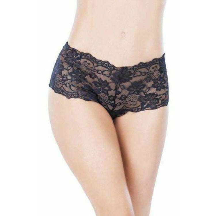 Floral Crotchless Boyshort - Bossy Lingerie Boutique