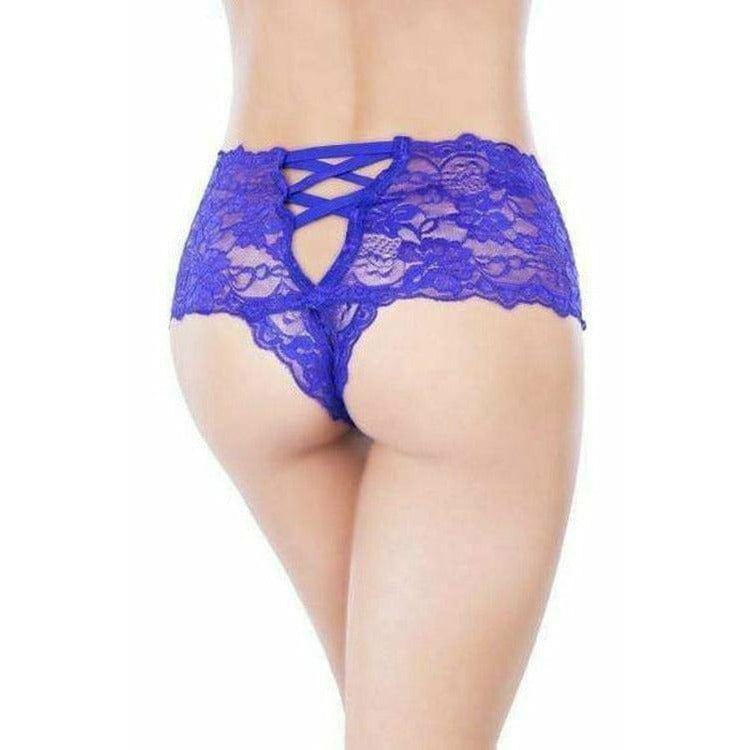 Floral Crotchless Boyshort - Bossy Lingerie Boutique