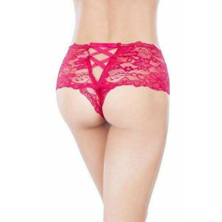 Floral Crotchless Boyshort - Bossy Lingerie Boutique