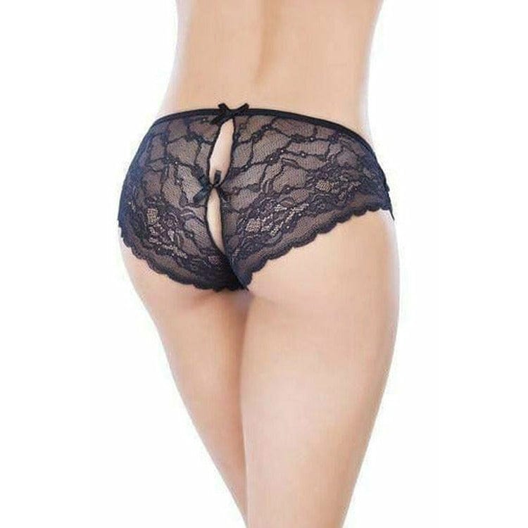 Sheer Lacey Crotchless Panty - Bossy Lingerie Boutique