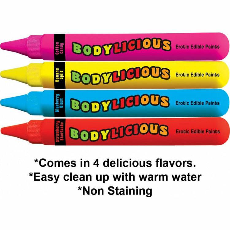 Hott Products 4pk Bodylicious Flavoured Edible Body Paint Pens