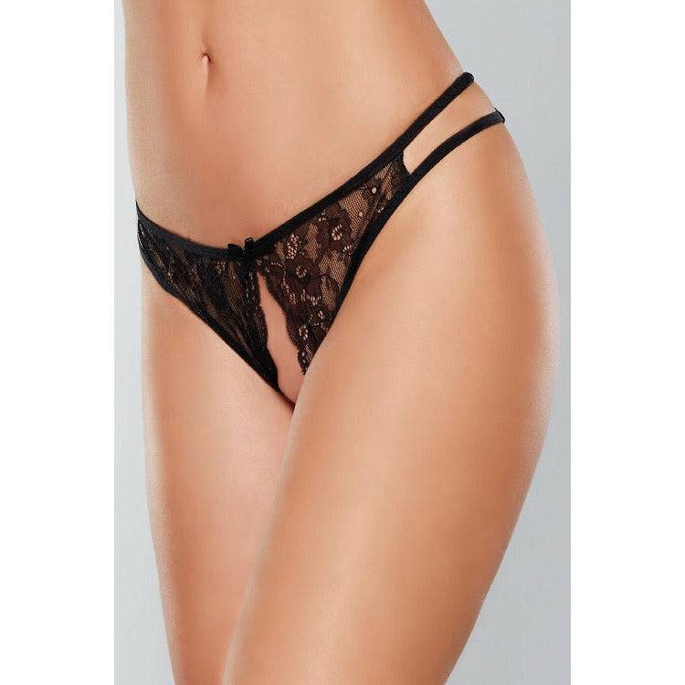 Love Sick Crotchless Lace Panty - Bossy Lingerie Boutique