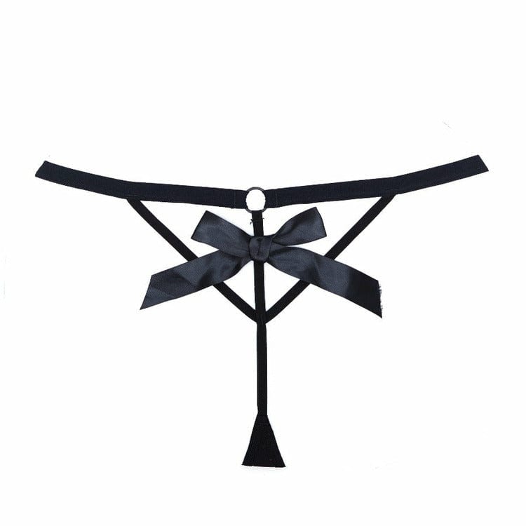 Allure Lingerie Black Tie Thong