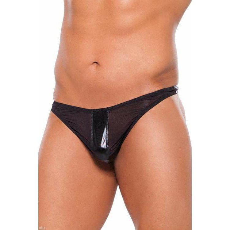 Zeus Mesh And Wet Look Thong - Bossy Lingerie Boutique