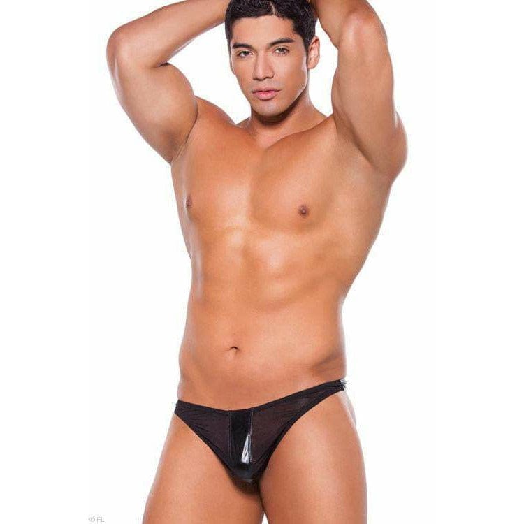 Zeus Mesh And Wet Look Thong - Bossy Lingerie Boutique