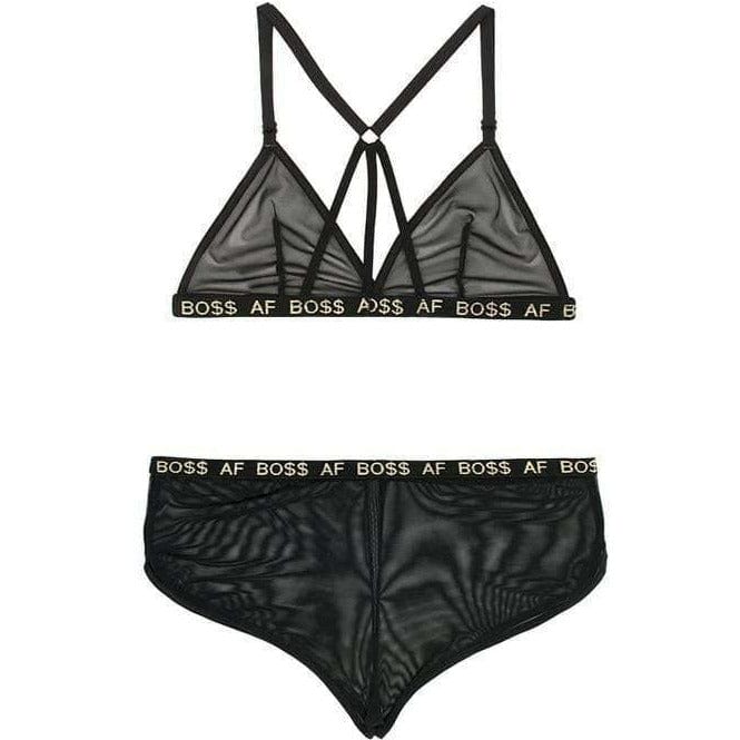 BOSS AF BRALETTE &amp; SHORTS SET (M,L,XL) - Bossy Lingerie Boutique