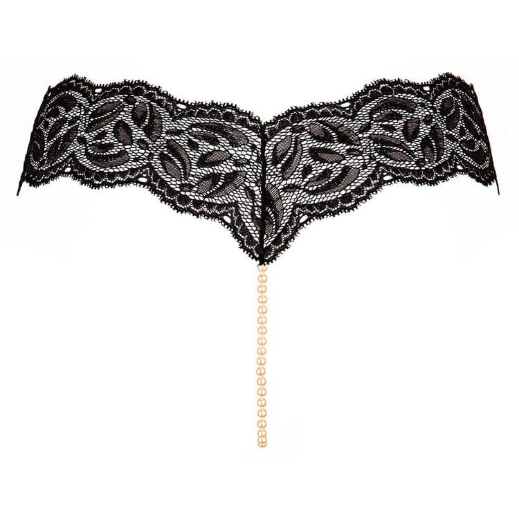 PARIS CLASSIC BLACK PEARL THONG - Bossy Lingerie Boutique