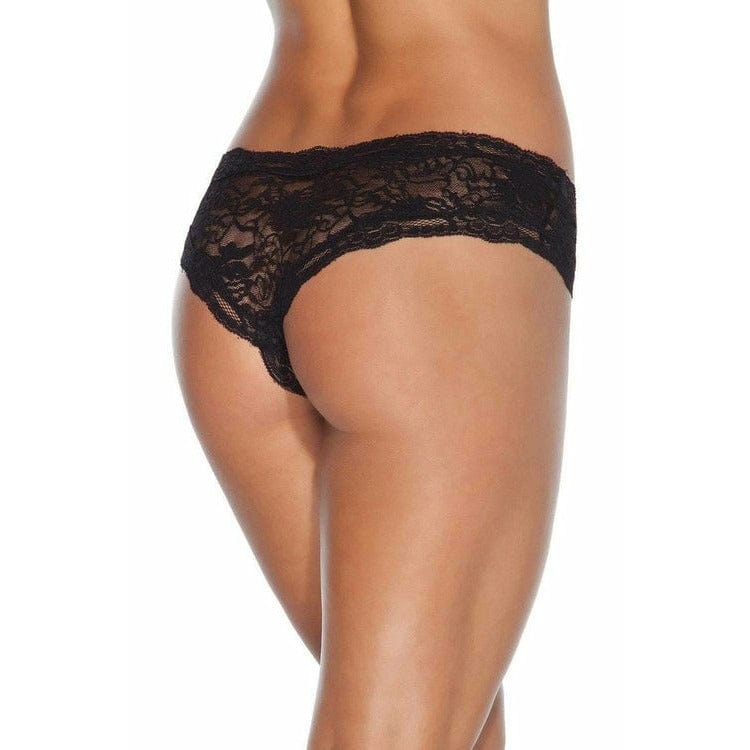 FLORAL LACE CROTCHLESS PANTY (O/S,PLUS SIZE).