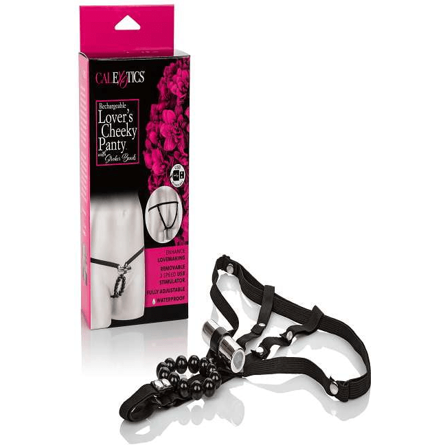 Rechargeable Lovers Jock With Pleasure Beads - Bossy Lingerie Boutique