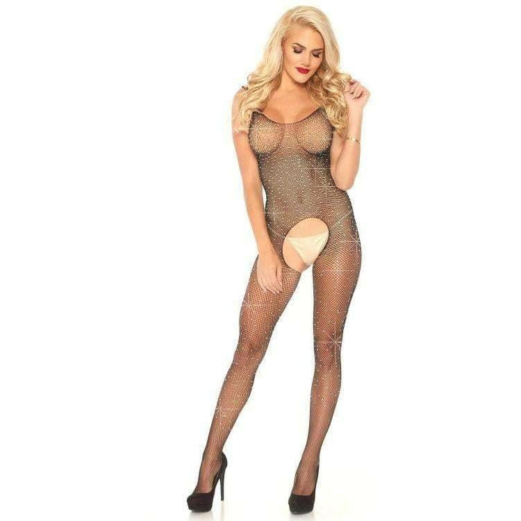 CRYSTALIZED FISHNET TANK BODYSTOCKING (PLUS) - Bossy Lingerie Boutique