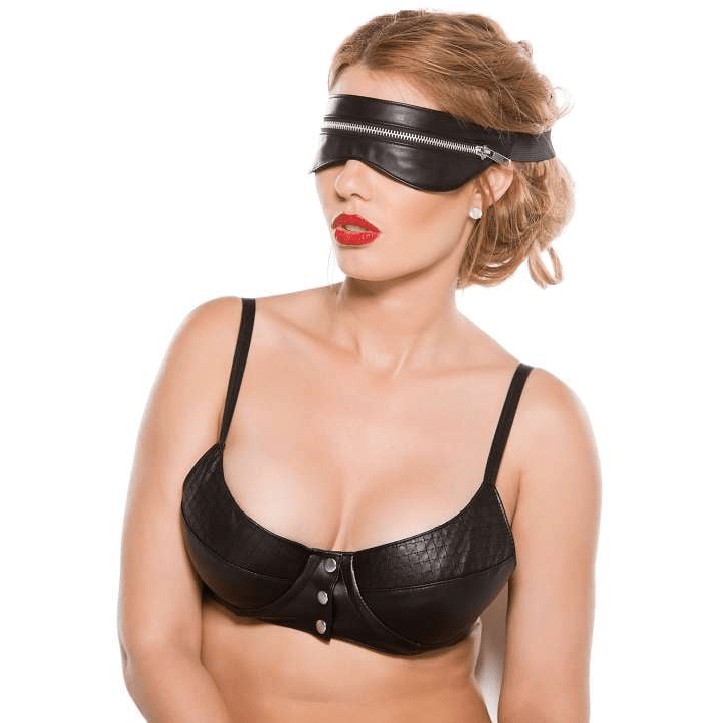Faux Leather Zip Mask - Bossy Lingerie Boutique