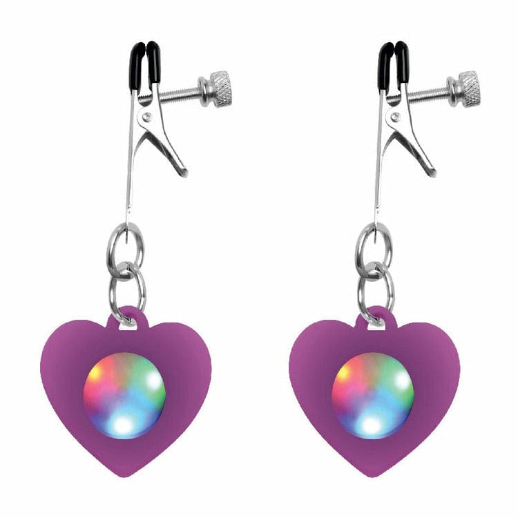 Light Up Heart Nipple Clamps - Bossy Lingerie Boutique