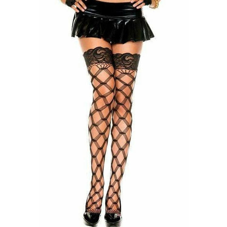 Wild Diamond Net Thigh Highs - Bossy Lingerie Boutique
