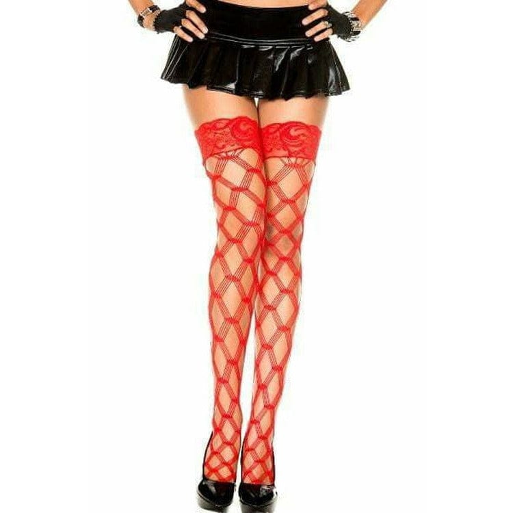 WILD DIAMOND NET THIGH HIGHS (O/S,PLUS SIZE).