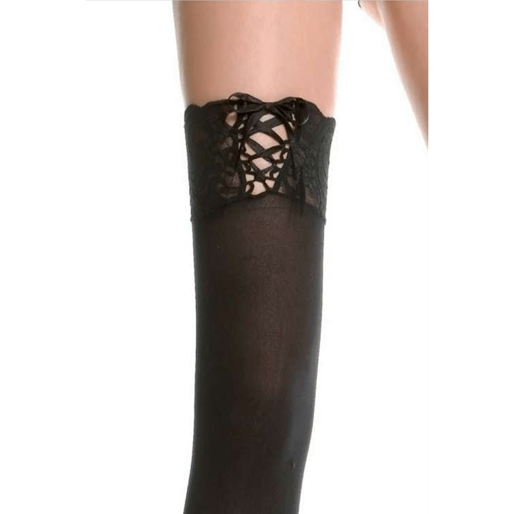 OPAQUE FANCY THIGH HIGHS (O/S).