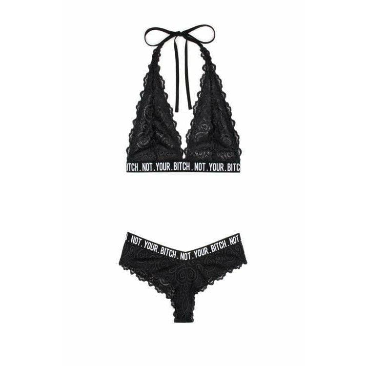 NOT YOUR BITCH BRALETTE &amp; CHEEKY PANTY SET (S,M,L,XL) - Bossy Lingerie Boutique