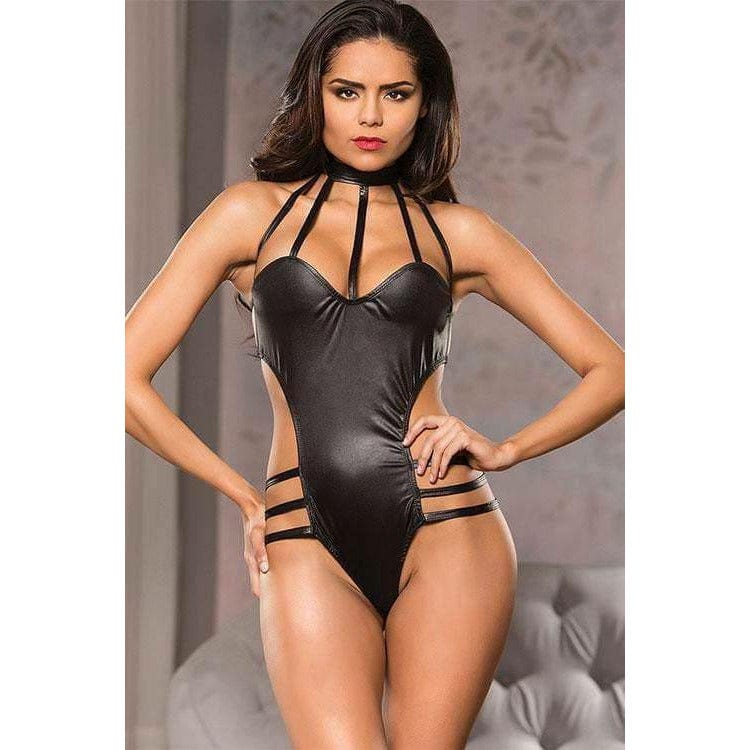 Halter Neck Strappy Teddy - Bossy Lingerie Boutique