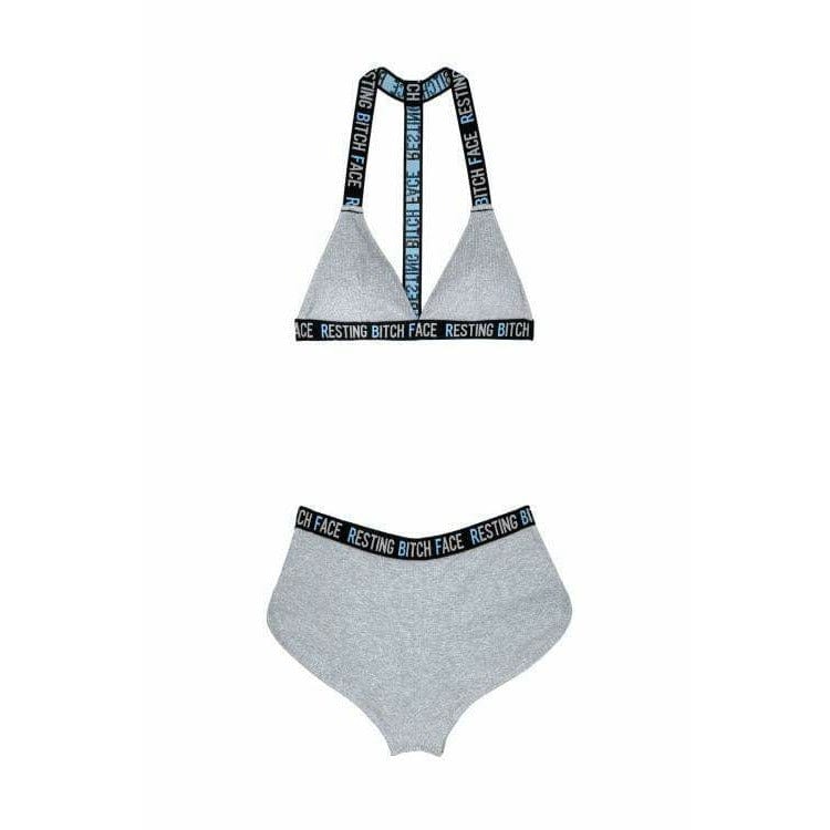 RESTING BITCH FACE BRALETTE &amp; RETRO SHORT SET (S,M,L,XL) - Bossy Lingerie Boutique