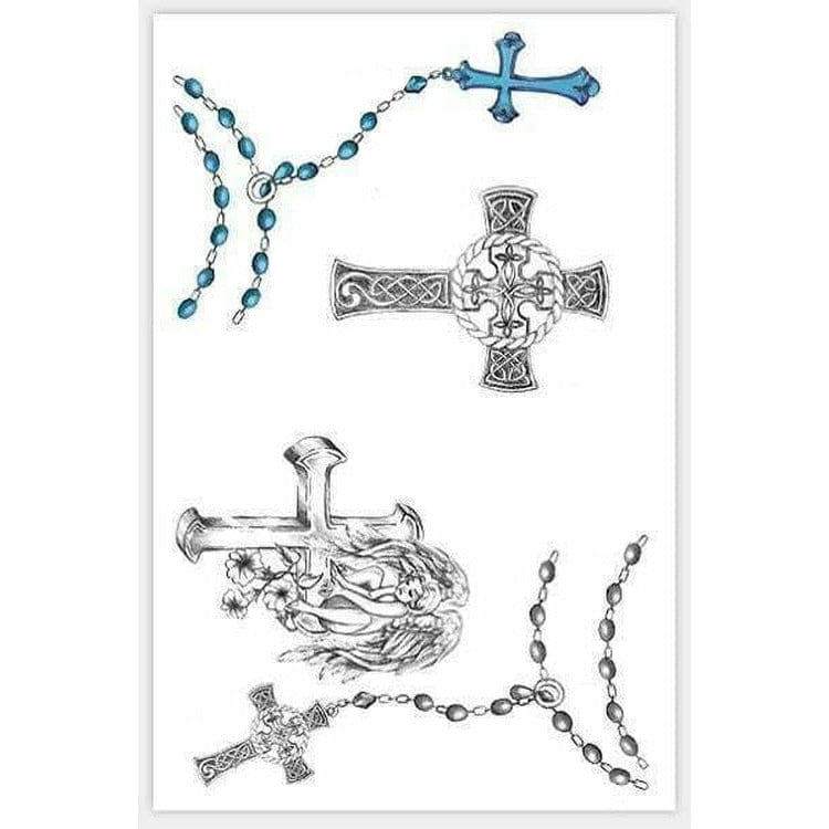 HOLY CROSS TEMPORARY TATTOO SET.