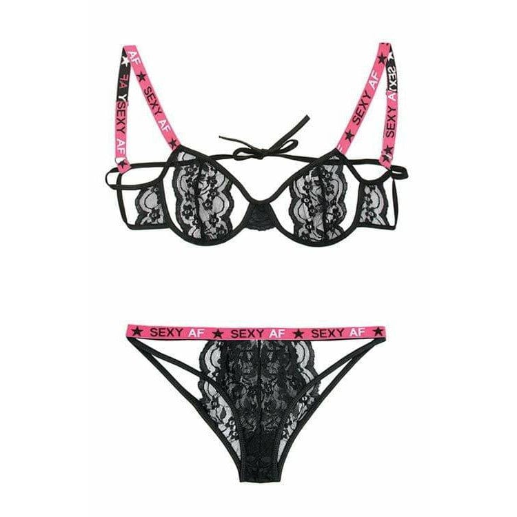 SEXY AF CUTOUT BRA &amp; PANTY SET (S,M,L,XL) - Bossy Lingerie Boutique