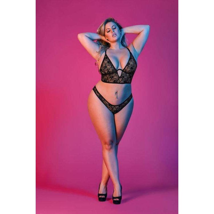 SEXY TIME UNDERWIRE BRALETTE &amp; PANTY SET (PLUS) - Bossy Lingerie Boutique