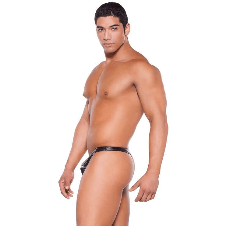 Zeus Wet Look Zipper Thong - Bossy Lingerie Boutique