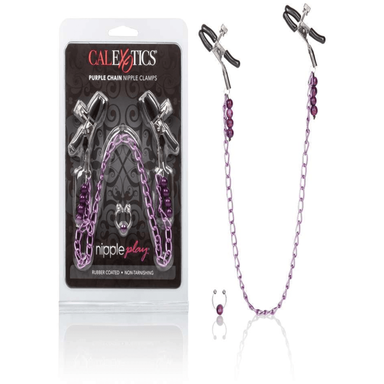 PURPLE CHAIN NIPPLE CLAMPS.