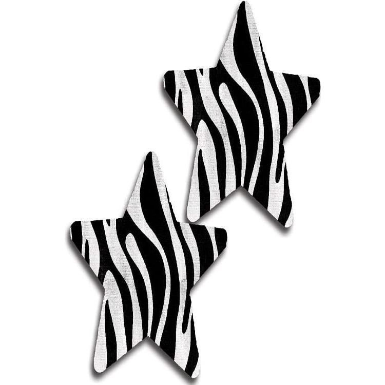 ZEBRA STRIPE STAR NIPPLE PASTIES.