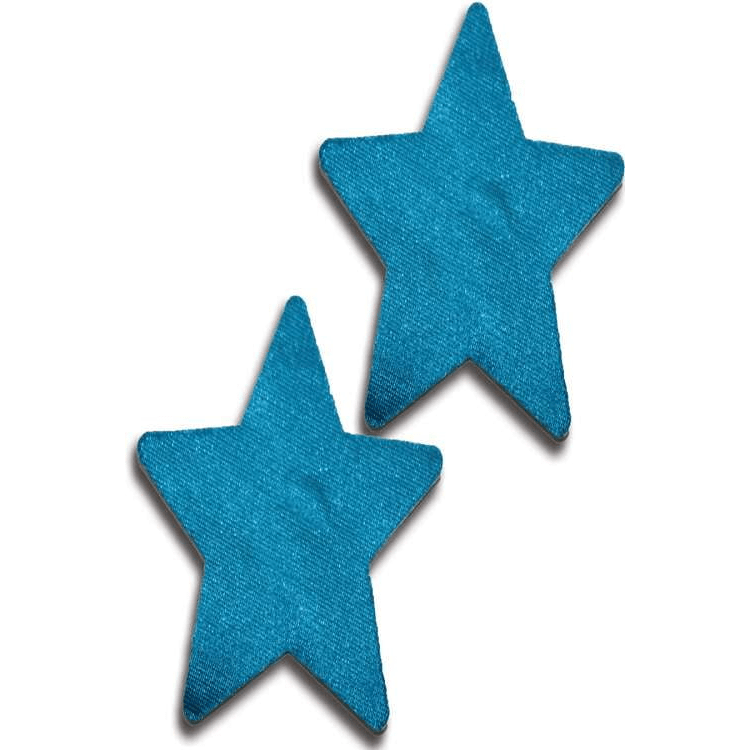 TEAL SOLID STAR NIPPLE PASTIES.