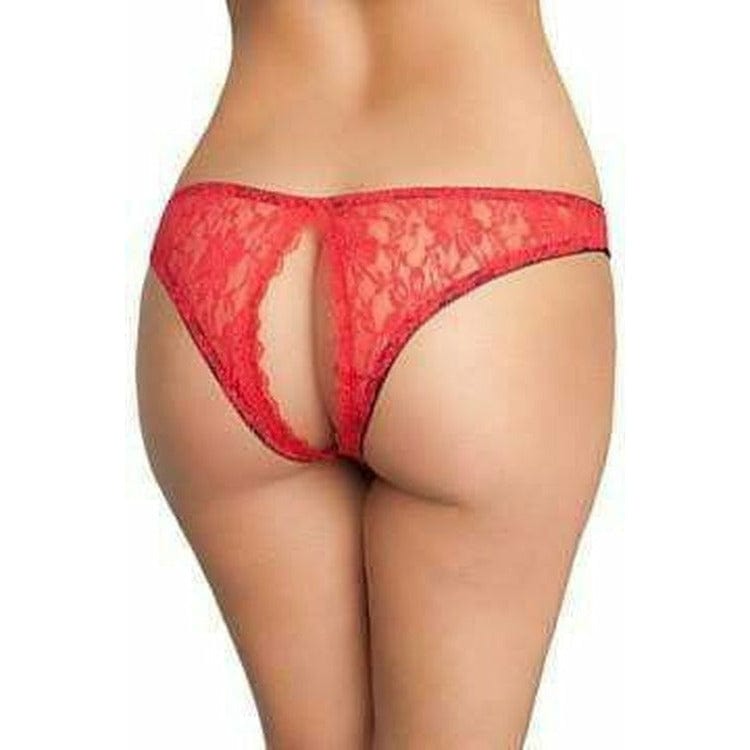 DARING PEEK A BOO LACE PANTY (O/S,PLUS SIZE).